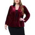 thumbnail image 1 of Agnes Orinda Women's Plus Size Fashion Formal Velvet Workwear Blazer, 1 of 5