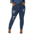 thumbnail image 1 of Agnes Orinda Women's Plus Size High Rise Skinny Ripped Distressed Legging Jeans, 1 of 7