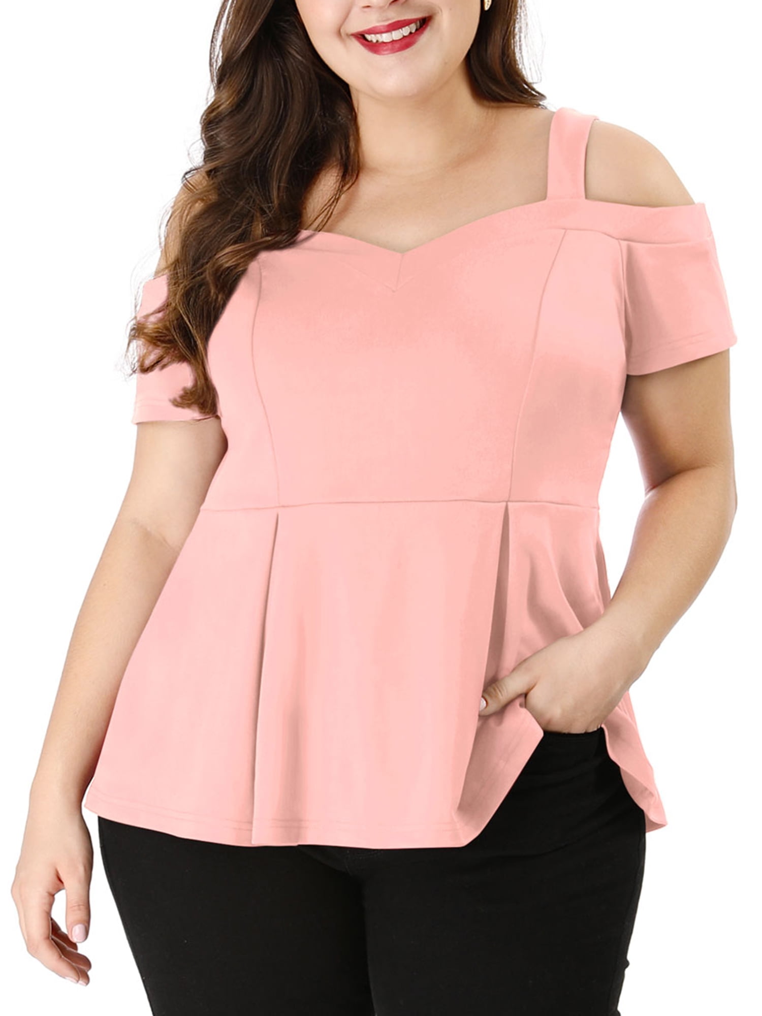 peplum cold shoulder top