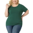 thumbnail image 1 of Agnes Orinda Women's Plus Size Knit Shirts Short Sleeve Round Neck Casual Top, 1 of 5