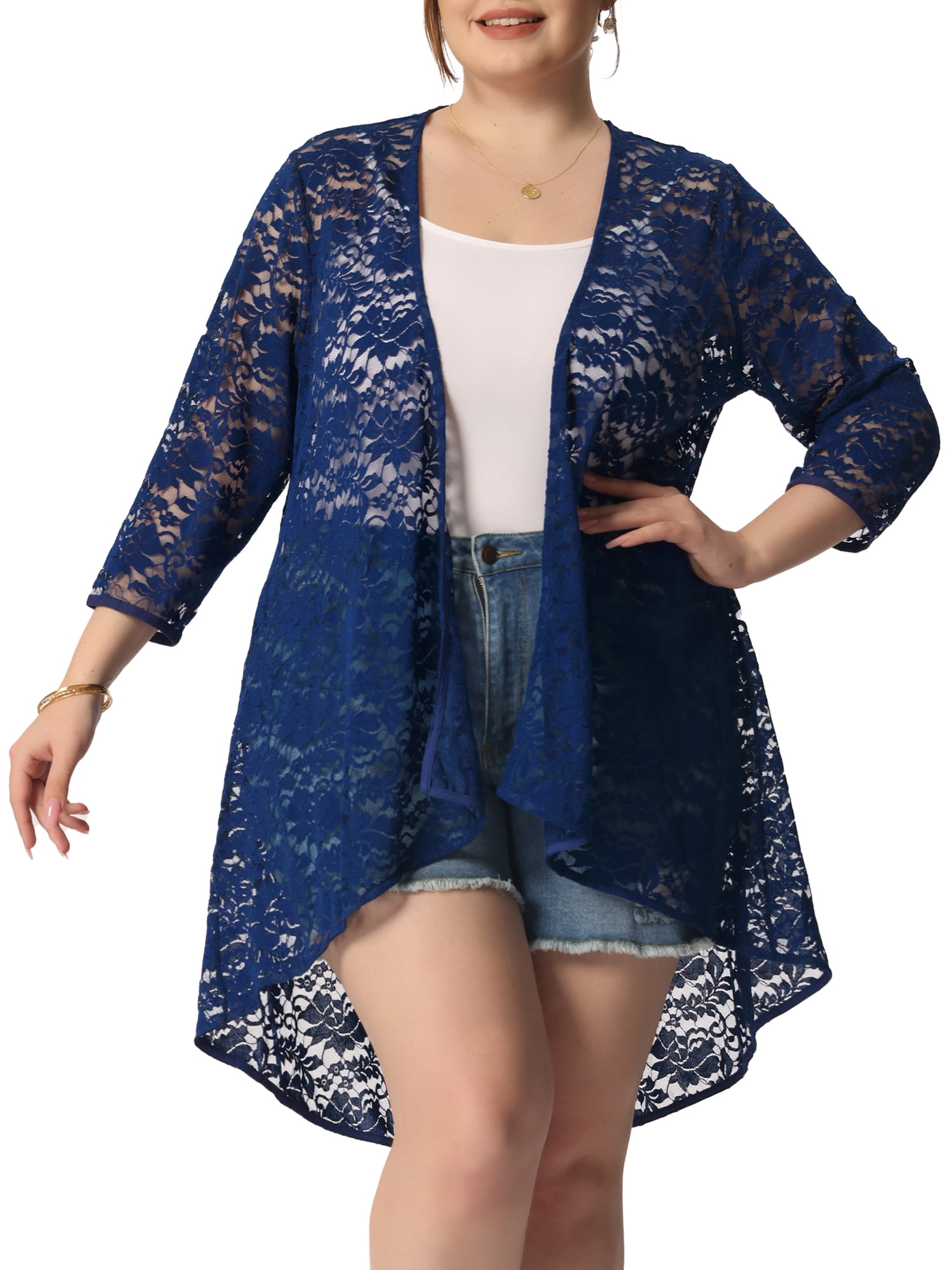 Agnes Orinda Plus Size Velvet Cardigans for Women Shawl Collar