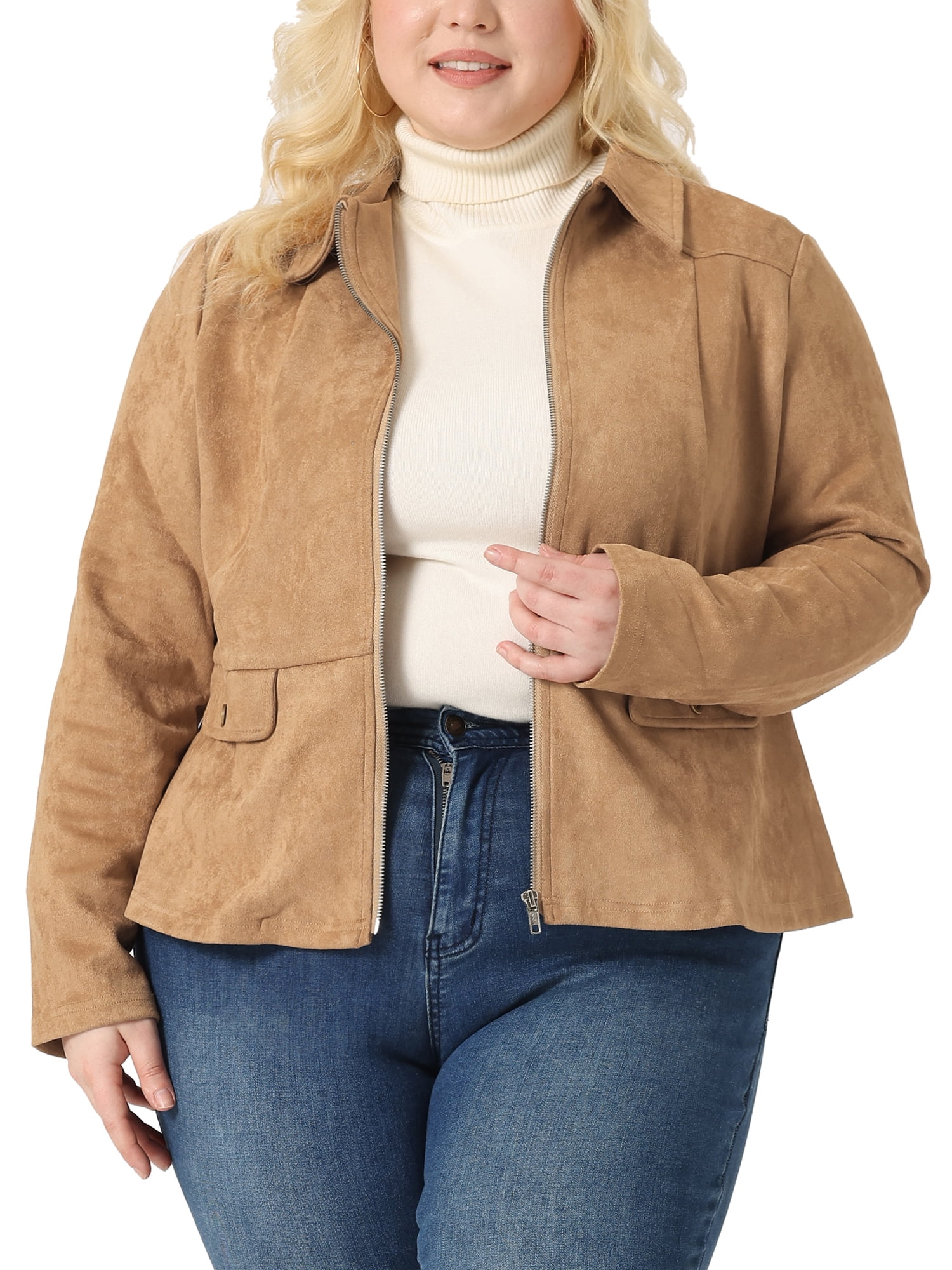 Women's plus size suede jacket outlet