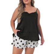 Agnes Orinda Women's Plus Size Lingerie Sleepwear 2 Piece Cami Shorts Pajama Sets