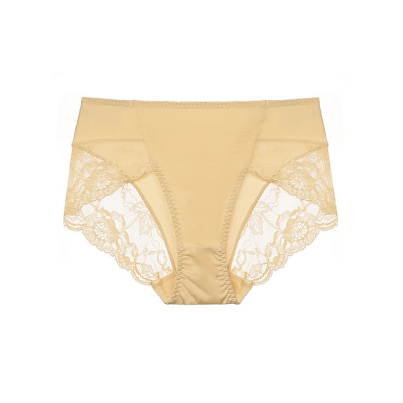 INSPIRE CHIC Women's Plus Size Mid-Rise Lace Trim Casual Underwear