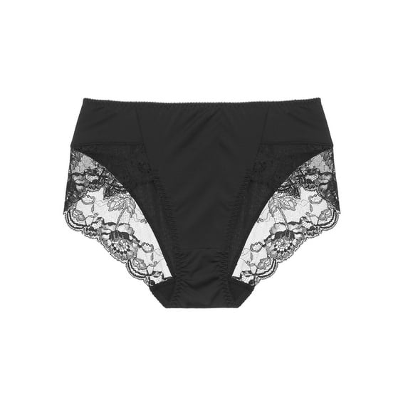 INSPIRE CHIC Women's Plus Size Mid-Rise Lace Trim Casual Underwear