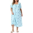 thumbnail image 1 of Agnes Orinda Women's Plus Size Mother's Day Nightgowns Sleepshirts Ruffle Trim Comfy Nightdress 3X Light Blue, 1 of 6
