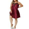thumbnail image 1 of Agnes Orinda Women's Plus Size Nightgown for Lace Nightgowns Spaghetti Lounge Sleep Dresss 2X Burgundy, 1 of 6