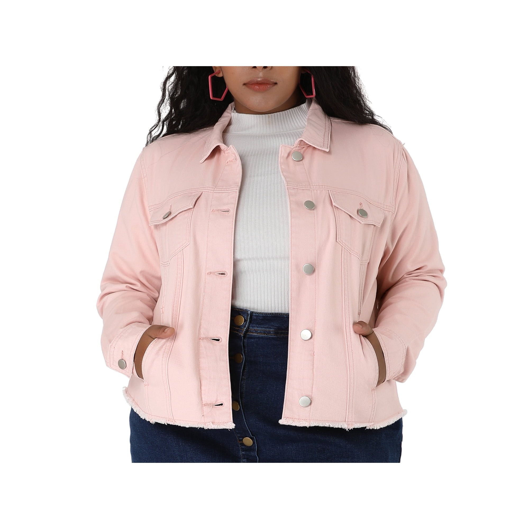 YOURS Plus Size Pink Denim Jacket