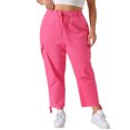 thumbnail image 1 of Agnes Orinda Women's Plus Size Pant Drawstring Elastic Waist Cargo Pants with Pockets 1X Hot Pink, 1 of 6
