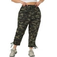 thumbnail image 1 of Agnes Orinda Women's Plus Size Pant Drawstring Elastic Waist Cargo Pants with Pockets 2X Camouflage, 1 of 6