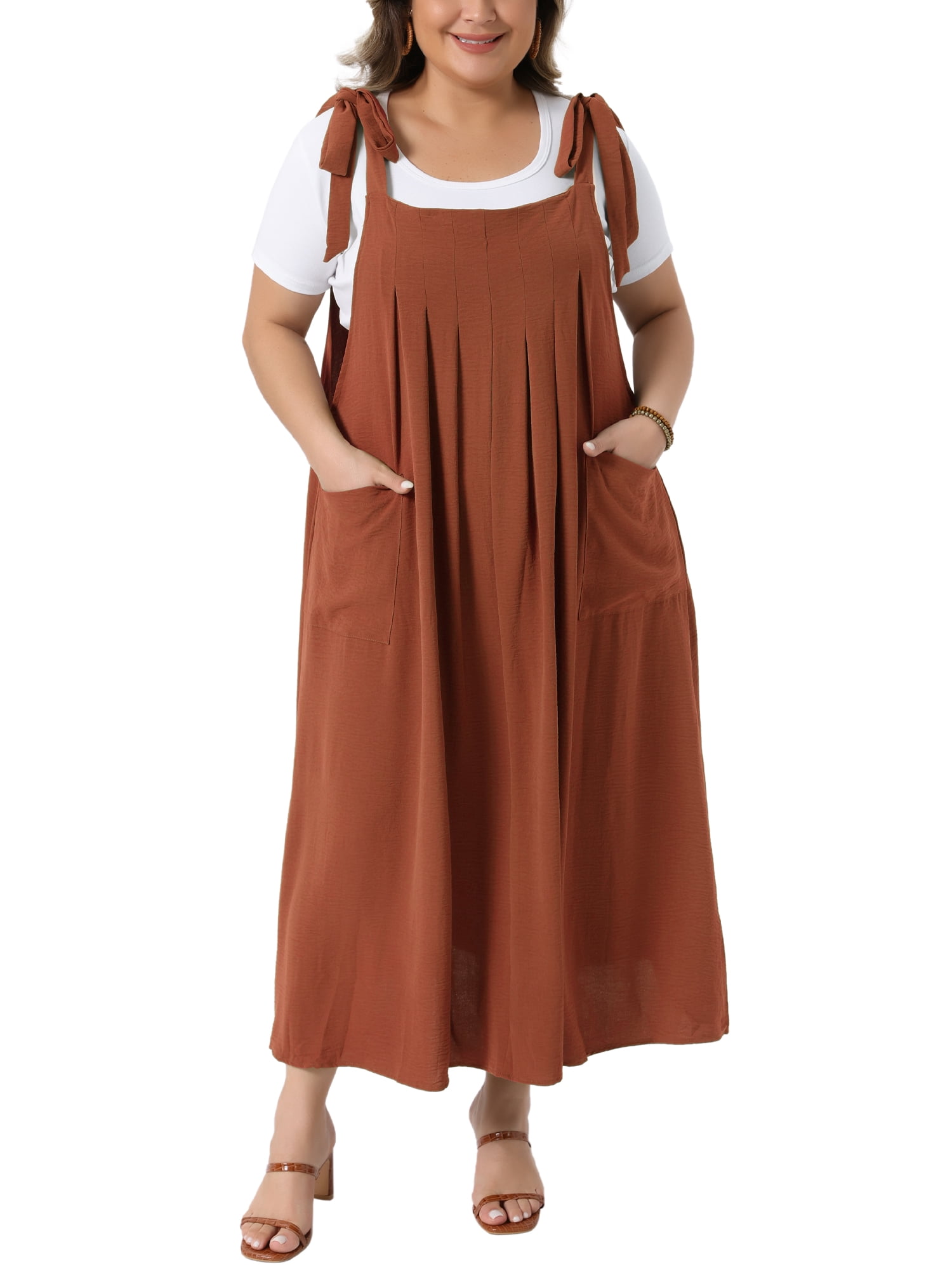 Agnes Orinda Women's Plus Size St. Patrick's Day Pinafore Dress