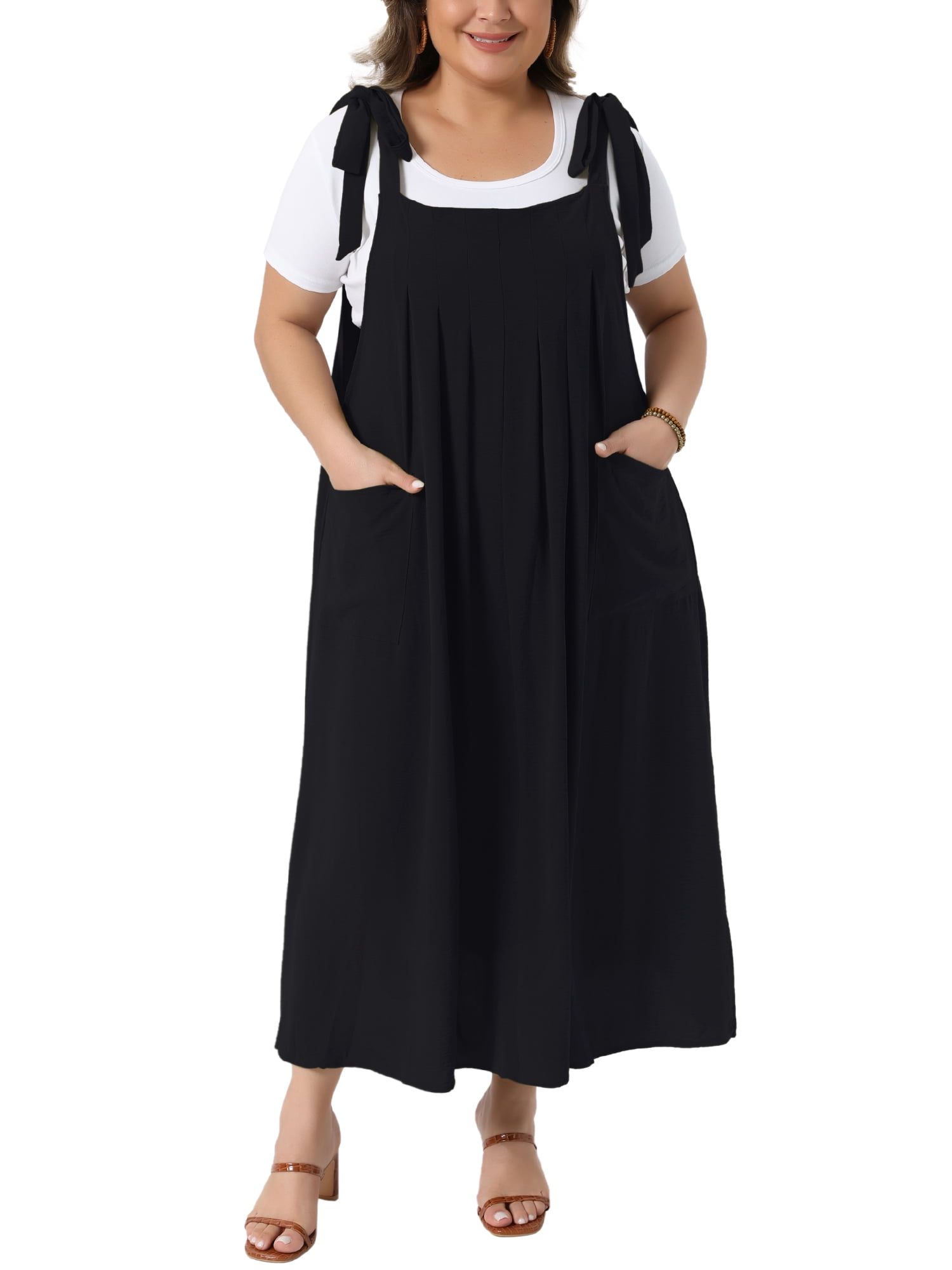 Agnes Orinda Women's Plus Size St. Patrick's Day Pinafore Dress