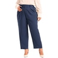 thumbnail image 1 of Agnes Orinda Women's Plus Size Pleated Work Office Outfits High Waisted Straight Business Casual Pants with Pocket 5X Dark Blue, 1 of 6
