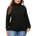 thumbnail image 1 of Agnes Orinda Women's Plus Size Pullover Sweaters Lightweight Long Sleeve Turtleneck Novelty Sweater 2X Black, 1 of 7