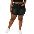 thumbnail image 1 of Agnes Orinda Women's Plus Size Ripped Raw Hem High Waist Denim Jean Short, 1 of 7