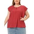 thumbnail image 1 of Agnes Orinda Women's Plus Size Round Neck Ruffled Short Sleeve Chiffon Blouse, 1 of 6