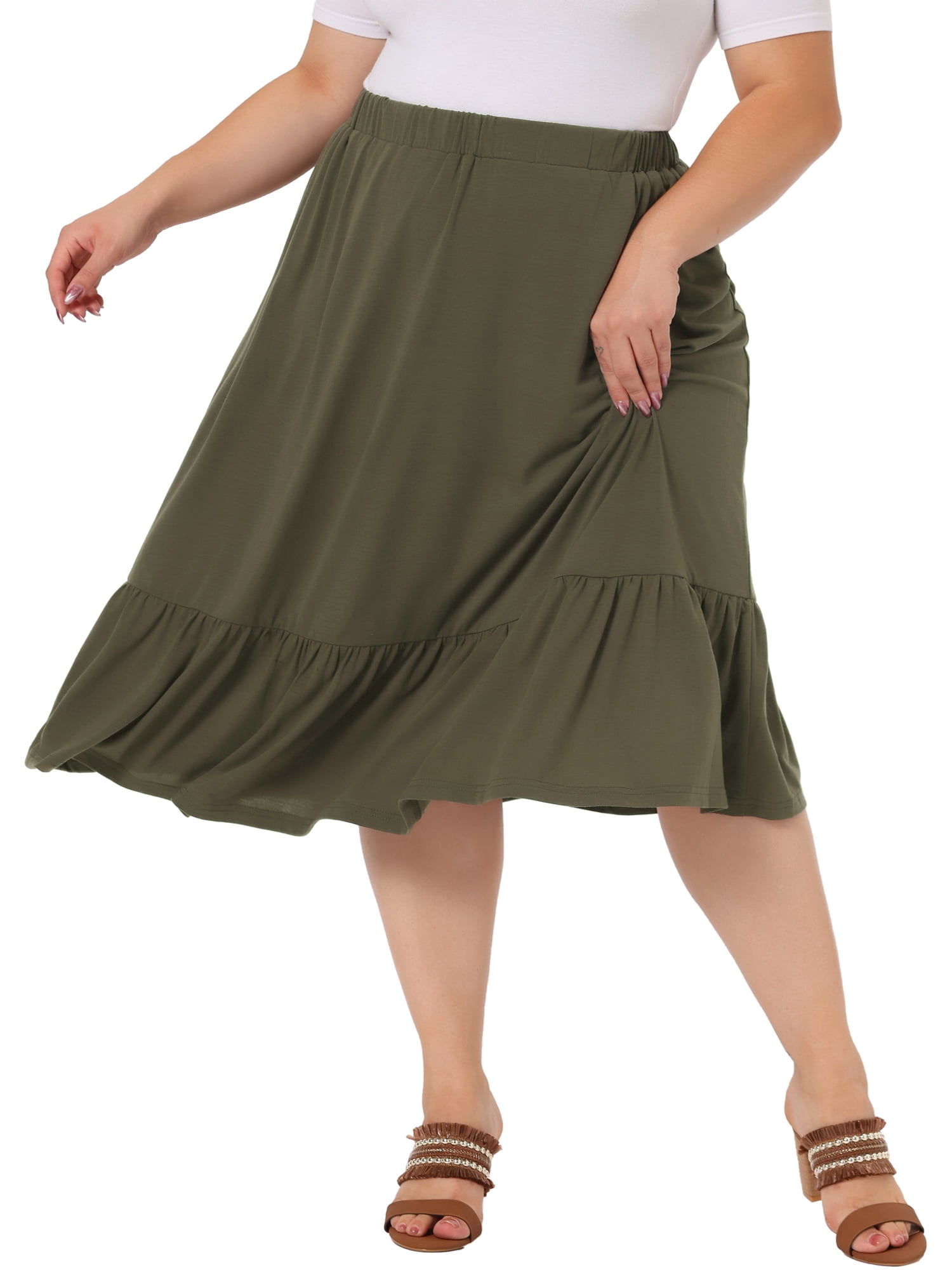 Black Pencil Skirt Agnes Orinda Women's Plus Size Engagement V