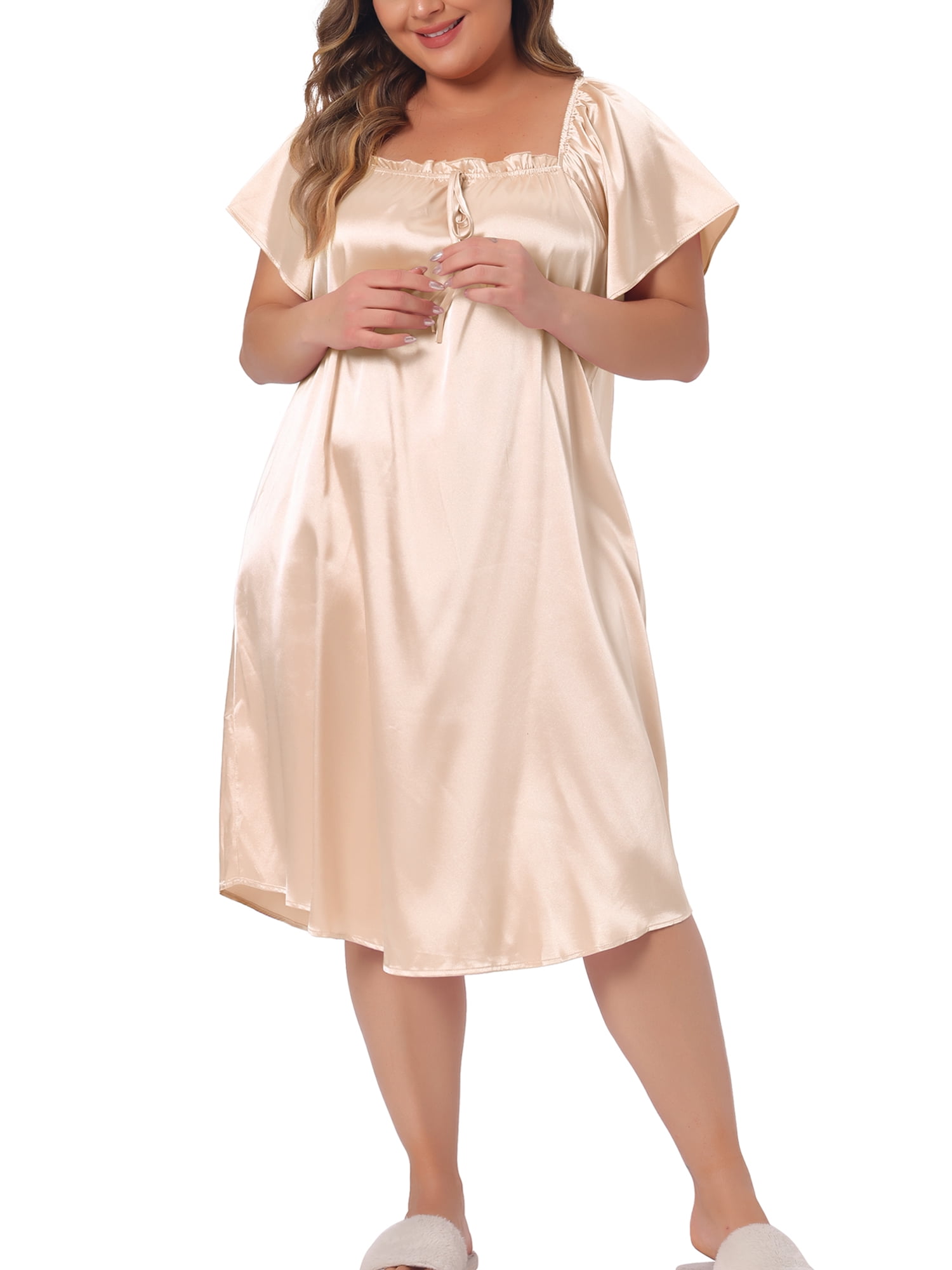 sachin and babi light blue dress Xpluswear Design Plus Size Cocktail Party Lace Champagne Round Neck 3/4  Sleeve Contrast Bodycon Satin Two Piece Dress Sets