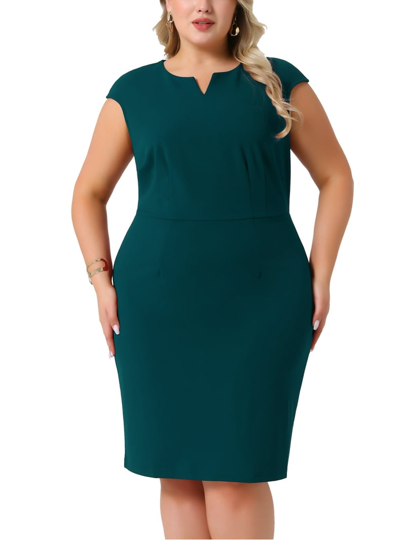 white christmas dresses TA3 Notchy Pencil Dress - Black - XXS