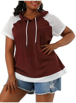 Women's short sleeve hooded top hotsell