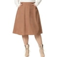thumbnail image 1 of Agnes Orinda Women's Plus Size Skirt Casual Knee a Line Faux Suede Skirts, 1 of 8