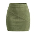 thumbnail image 1 of Agnes Orinda Women's Plus Size Skirt Faux Suede High Waist Bodycon Mini Skirts 1X Grey Green, 1 of 6