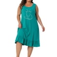 thumbnail image 1 of Agnes Orinda Women's Plus Size Nightgowns Sleeveless Nightdress Soft Comfy Cats Print Sleepwear Pajamas 4X Green, 1 of 6