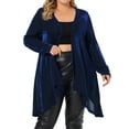 thumbnail image 1 of Agnes Orinda Women's Plus Size Sparkly Cardigan Metallic Shrug Long Sleeve Shiny Sequin Party Cardigan 2X Royal blue, 1 of 6