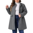 thumbnail image 1 of Agnes Orinda Women's Plus Size Coat Stand Collar Pockets Single Breasted Jacket Fall Winter Coat 3X Grey, 1 of 6