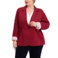 thumbnail image 1 of Agnes Orinda Women's Plus Size Stripe Cuff Notched Lapel Casual Blazer, 1 of 7