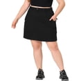 thumbnail image 1 of Plus Size Skirt for Women A Line Causal Above Knee Zip Front Flare Skirts 2025 1X Black, 1 of 6