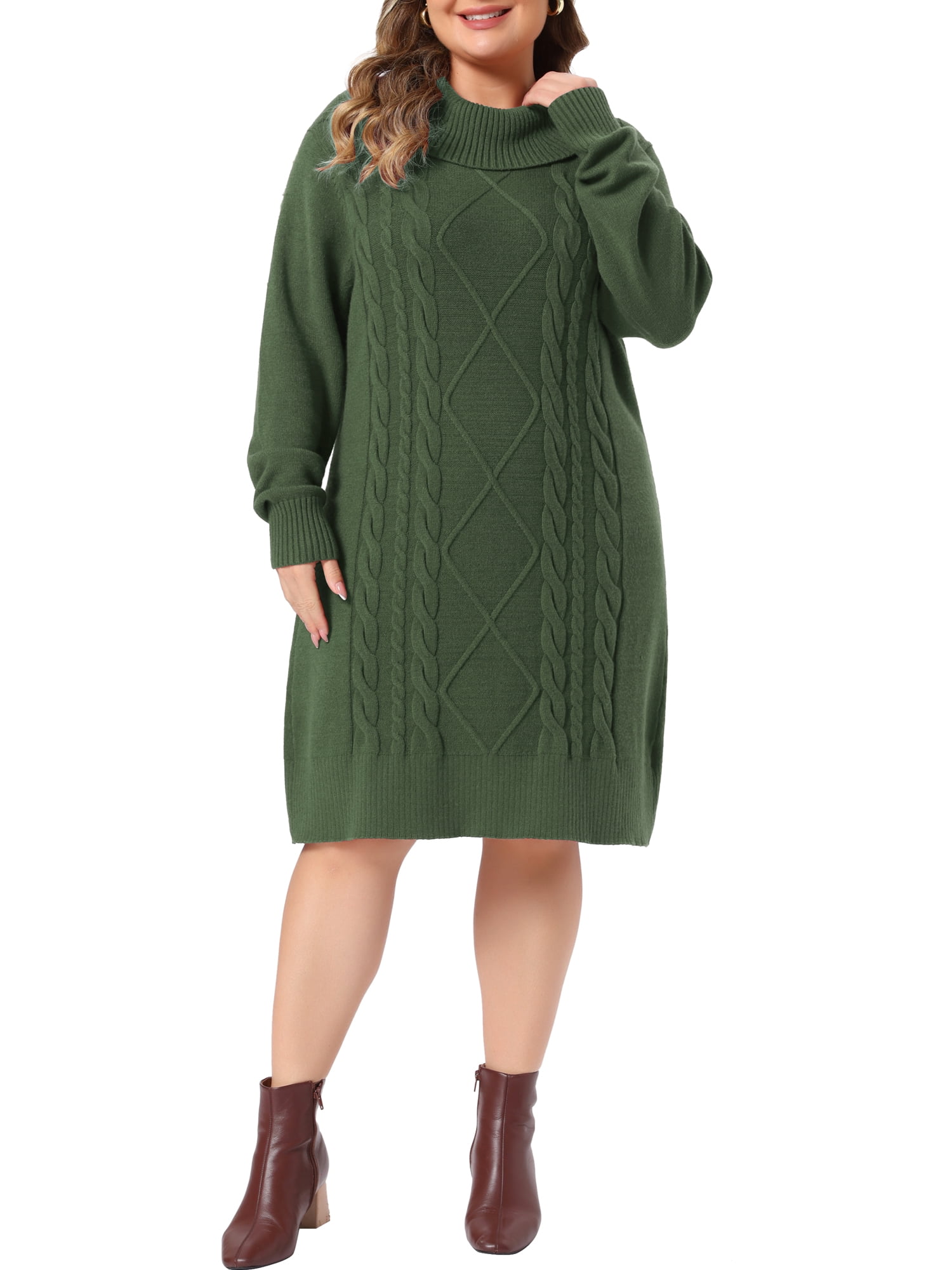 knitwear dresses women LUBOT Women's Sweater Dress 86cm(33 Womens High Neck Knit Sweater
