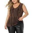 thumbnail image 1 of Agnes Orinda Women's Plus Size Tank Tops Sleeveless Glitter Gradient Sequin Party Tops 3X Orange, 1 of 6