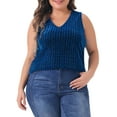 thumbnail image 1 of Agnes Orinda Women's Plus Size Tank Tops Sleeveless Glitter Gradient Sequin Party Tops 3X Royal Blue, 1 of 6
