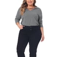 thumbnail image 1 of Agnes Orinda Women's Plus Size Tops Tshirts Cross V Neck Casual Long Sleeves Blouse Top 3X Grey, 1 of 6
