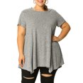 thumbnail image 1 of Agnes Orinda Women's Plus Size Tunic Tops  Summer Crew Neck Flowy Swing Loose Short Sleeve Knit T Shirt Tops Blouse Casual 3X Gray, 1 of 9