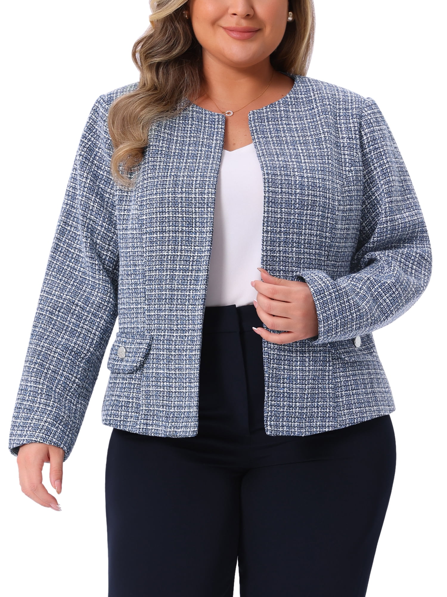 Plus Size Tweed Jacket