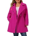 thumbnail image 1 of Agnes Orinda Women's Plus Size Winter Coats Double Breasted Peacoat Outerwear Jackets 2X Hot Pink, 1 of 6
