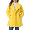 thumbnail image 1 of Agnes Orinda Women's Plus Size Winter Coats Double Breasted Peacoat Outerwear Jackets 3X Yellow, 1 of 7