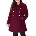 thumbnail image 1 of Agnes Orinda Women's Plus Size Winter Coats Double Breasted Peacoat Outerwear Jackets 4X Burgundy, 1 of 8