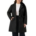 thumbnail image 1 of Agnes Orinda Women's Plus Size Winter Coats Notch Lapel Single Breasted Jacket Trendy Dressy Mid Length Pea Coat with Pocket 2025 2X Black, 1 of 6