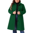thumbnail image 1 of GRACE & GRANDEUR Women's Plus Size Winter Coats Single Breasted Jackets Long Trench Coats 1X Dark Green, 1 of 7