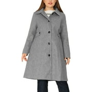 GRACE & GRANDEUR Women's Plus Size Winter Coats Single Breasted Jackets Long Trench Coats 4X Green