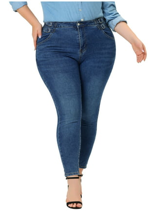 MODA NOVA Juniors' Plus Size Denim Mid Rise Stretch Skinny Jeans