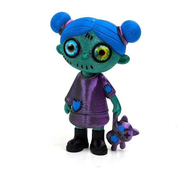 RedFive 2.5 in Zombie Girl with Cat Plastic Figurine