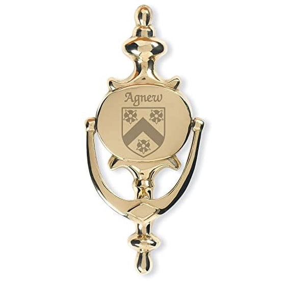 Agnew Irish Coat of Arms Brass Door Knocker