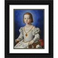 thumbnail image 1 of Agnolo Bronzino 12x14 Black Ornate Wood Framed Double Matted Museum Art Print Titled: Bia by Cosimo De 'Medici (1542-1545), 1 of 5
