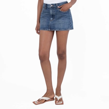 Agolde Alek Mini Cotton Denim Skirt, Waist Size 25"