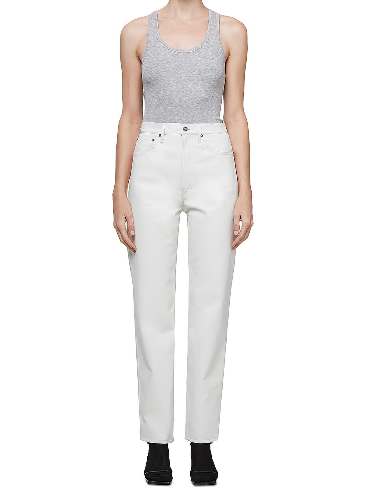 Agolde Womens 90s Leather Blend High Rise Pants