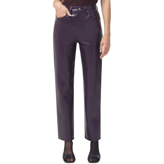 Agolde Womens 90s Leather Blend High Rise Pants